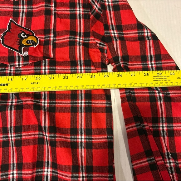 FOCO Mens Size XL Louisville Cardinals Flannel Plaid Long Sleeve Button Up Shirt - Picture 7 of 10